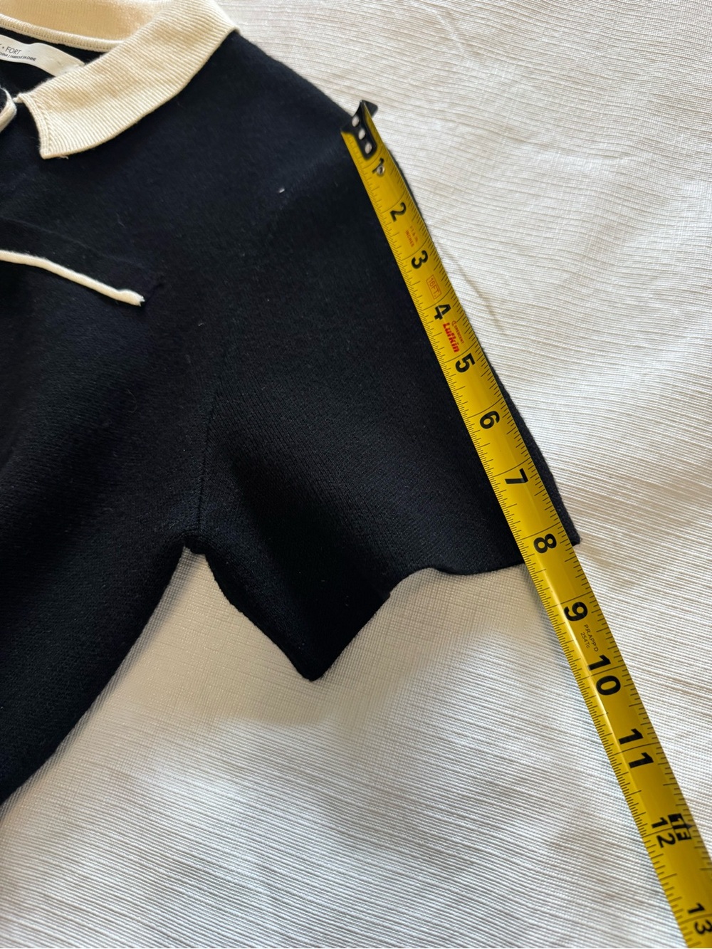 OAK + FORT Black Short-Sleeve Button-Down Top with White Collar Small - Picture 10 of 10